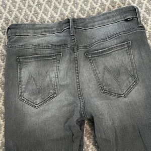 MOTHER High Waisted Looker Jeans Supermoon Grey Gray